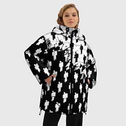 Куртка зимняя женская Billie Eilish pattern black, цвет: 3D-черный — фото 2