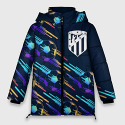 Куртка зимняя женская Atletico Madrid градиентные мячи, цвет: 3D-черный