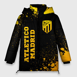 Куртка зимняя женская Atletico Madrid - gold gradient вертикально, цвет: 3D-черный