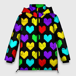 Куртка зимняя женская Undertale heart pattern, цвет: 3D-светло-серый