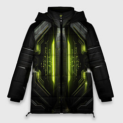 Женская зимняя куртка Яркая зеленая неоновая киберброня