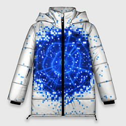 Куртка зимняя женская Поврежденный цифровой скин - дыра, цвет: 3D-светло-серый