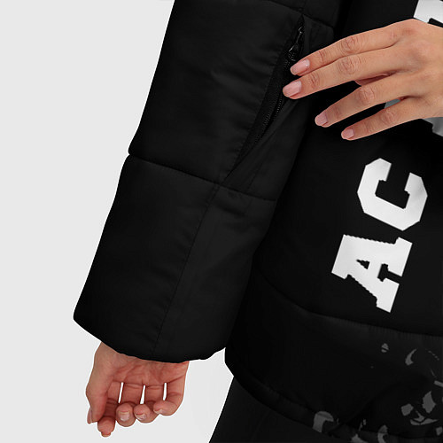 Женская зимняя куртка AC Milan sport на темном фоне вертикально / 3D-Черный – фото 5