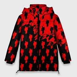 Куртка зимняя женская Billie Eilish pattern music steel, цвет: 3D-светло-серый