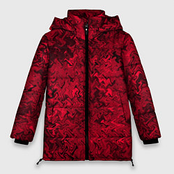 Куртка зимняя женская Абстрактная текстура тёмно-красный, цвет: 3D-красный