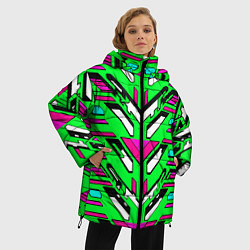 Куртка зимняя женская Техно броня розово-зелёная, цвет: 3D-светло-серый — фото 2
