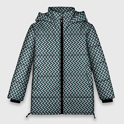Куртка зимняя женская Треугольные полосы бело-бирюзовый, цвет: 3D-светло-серый