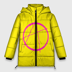 Куртка зимняя женская Символ Анархиста, цвет: 3D-светло-серый