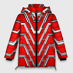 Куртка зимняя женская Техно броня красно-белая, цвет: 3D-светло-серый