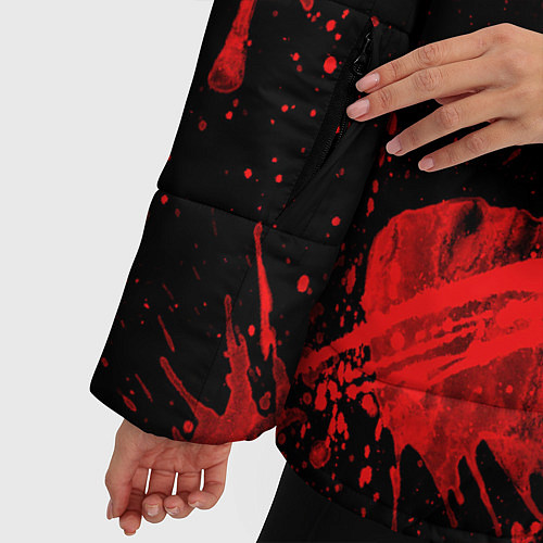 Женская зимняя куртка Брызги крови паттерн / 3D-Черный – фото 5