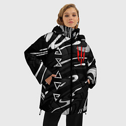 Куртка зимняя женская The witcher - белые разводы, цвет: 3D-черный — фото 2