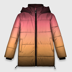 Куртка зимняя женская Градиент затемнённый розово-жёлтый, цвет: 3D-черный
