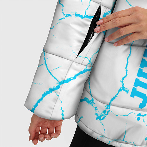 Женская зимняя куртка Juventus neon gradient style по-вертикали / 3D-Черный – фото 5