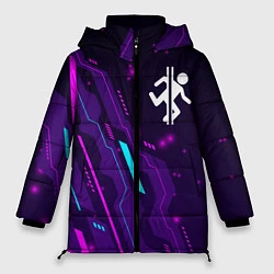 Куртка зимняя женская Portal neon gaming, цвет: 3D-черный