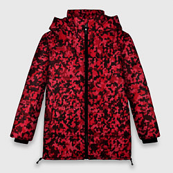 Куртка зимняя женская Тёмно-красный паттерн пятнистый, цвет: 3D-красный