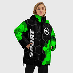 Куртка зимняя женская Opel green sport hexagon, цвет: 3D-черный — фото 2
