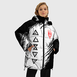 Куртка зимняя женская Магические знаки ведьмаков, цвет: 3D-черный — фото 2