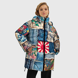 Куртка зимняя женская Японское художество пэчворк, цвет: 3D-черный — фото 2