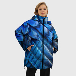 Куртка зимняя женская Перья птицы сойка, цвет: 3D-светло-серый — фото 2