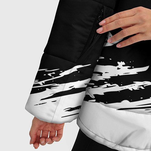 Женская зимняя куртка Логотип самурая из киберпанка 2077 / 3D-Черный – фото 5