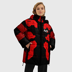 Куртка зимняя женская Mass Effect - Red armor, цвет: 3D-черный — фото 2