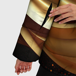 Куртка зимняя женская Золотая стильная абстракция на черном фоне, цвет: 3D-светло-серый — фото 2