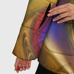Куртка зимняя женская Жидкий разноцветный металл, цвет: 3D-красный — фото 2