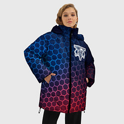 Куртка зимняя женская GTA неоновые соты, цвет: 3D-черный — фото 2