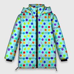 Куртка зимняя женская Яркий паттерн в горошек, цвет: 3D-светло-серый