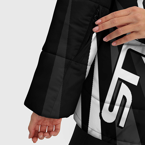 Женская зимняя куртка Лексус - монохромная абстракция / 3D-Черный – фото 5