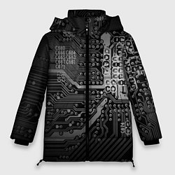 Куртка зимняя женская Микросхема плата, цвет: 3D-светло-серый