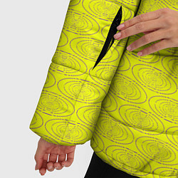 Куртка зимняя женская Паттерн овалов на желтом, цвет: 3D-черный — фото 2