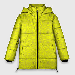 Женская зимняя куртка Паттерн овалов на желтом