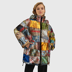 Куртка зимняя женская Patchwork - ai art, цвет: 3D-светло-серый — фото 2