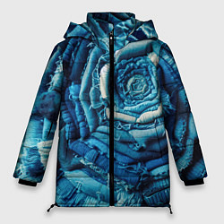 Куртка зимняя женская Джинсовая роза - нейросеть, цвет: 3D-черный