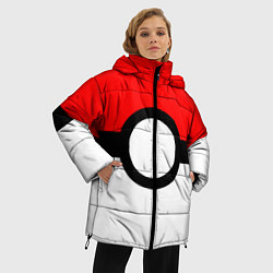 Куртка зимняя женская Pokeball texture, цвет: 3D-светло-серый — фото 2