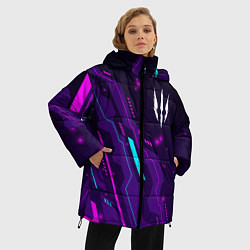 Куртка зимняя женская The Witcher neon gaming, цвет: 3D-черный — фото 2