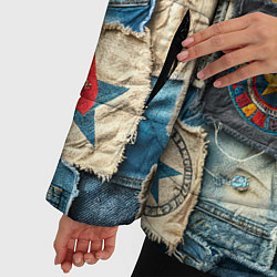Куртка зимняя женская Ретро пэчворк СССР, цвет: 3D-черный — фото 2