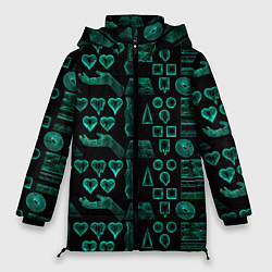 Куртка зимняя женская Геометрия неоновая, цвет: 3D-черный
