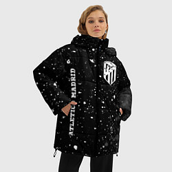 Куртка зимняя женская Atletico Madrid sport на темном фоне вертикально, цвет: 3D-черный — фото 2