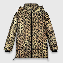 Куртка зимняя женская Имитация шкура светло-коричневый, цвет: 3D-черный