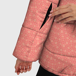 Куртка зимняя женская Паттерн мозаика тёмно-персиковый, цвет: 3D-светло-серый — фото 2
