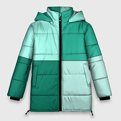 Куртка зимняя женская Геометричный зелёный и мятный, цвет: 3D-черный