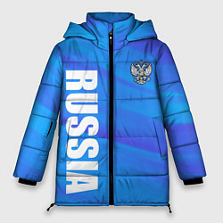 Куртка зимняя женская Россия - синие волны, цвет: 3D-светло-серый