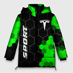 Женская зимняя куртка Tesla green sport hexagon