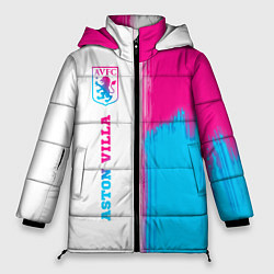 Куртка зимняя женская Aston Villa neon gradient style по-вертикали, цвет: 3D-черный