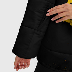Куртка зимняя женская Real Madrid - gold gradient вертикально, цвет: 3D-черный — фото 2