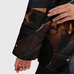 Куртка зимняя женская Раскол черных плит и янтаря, цвет: 3D-черный — фото 2