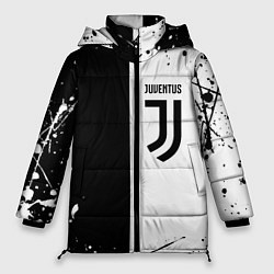 Куртка зимняя женская Juventus краски текстура спорт, цвет: 3D-светло-серый