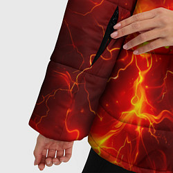 Куртка зимняя женская Текстура огня, цвет: 3D-черный — фото 2